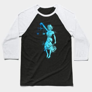 Colorful Lady Justice Baseball T-Shirt